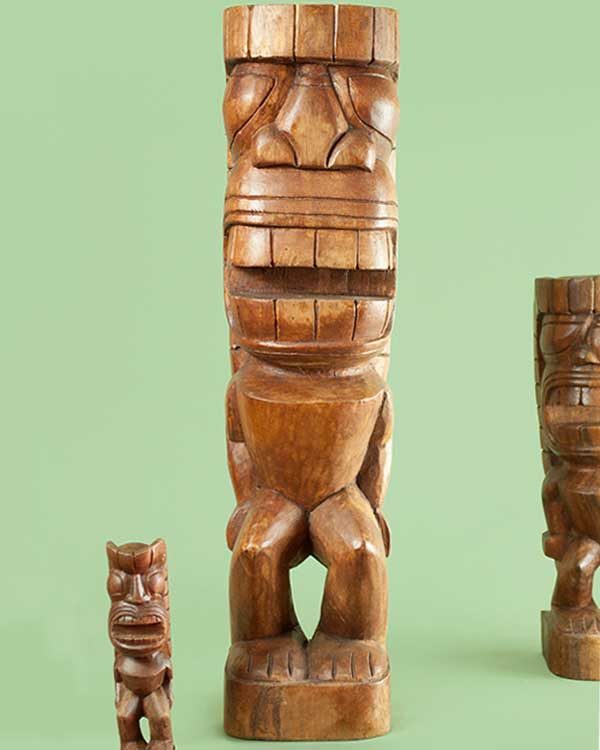 Hand carved wooden tiki - KU