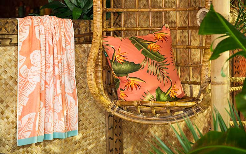 Tropical print soft furnishing and Tropical beach towel