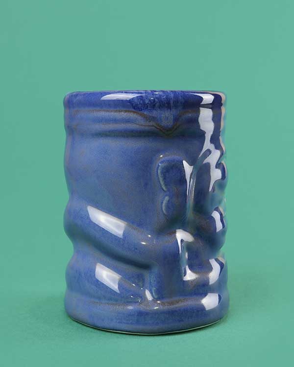 Ceramic marqui marq tiki mug blue