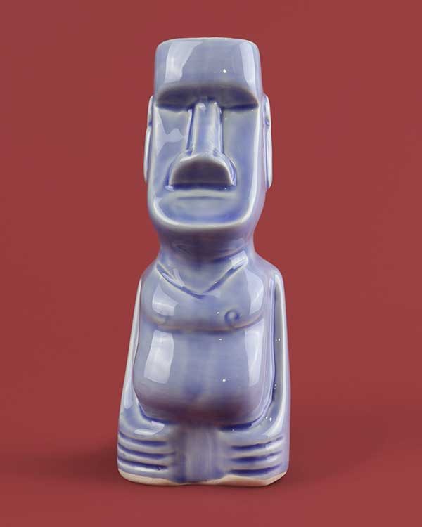 Ceramic moai Lola Lo tiki mug blue
