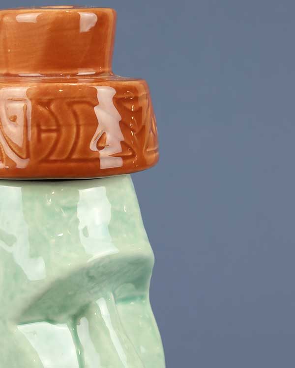 Moai Top Knot Ceramic Tiki Mug