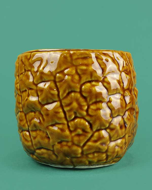 Ceramic pineapple tiki cocktail sharer