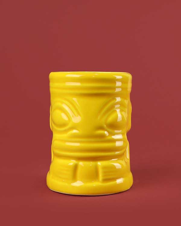 Ceramic marqui marq tiki mug yellow