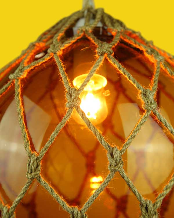 Nautical Glass Fish Float Light - Amber