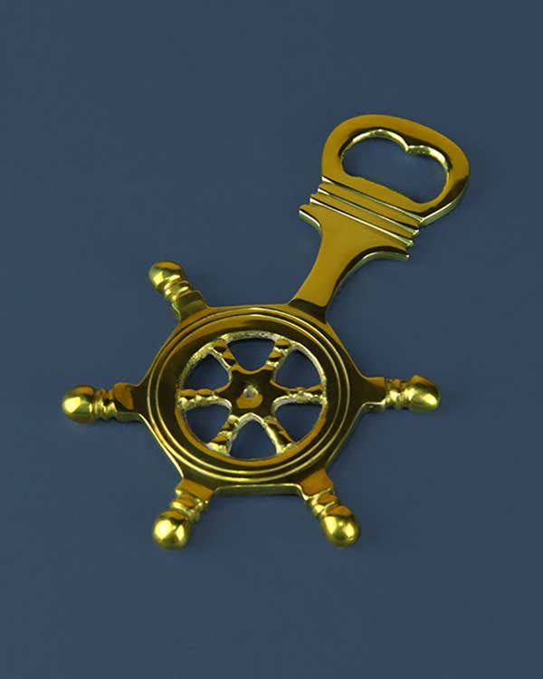 Nautical Brass Ships Wheel Bottle Opener