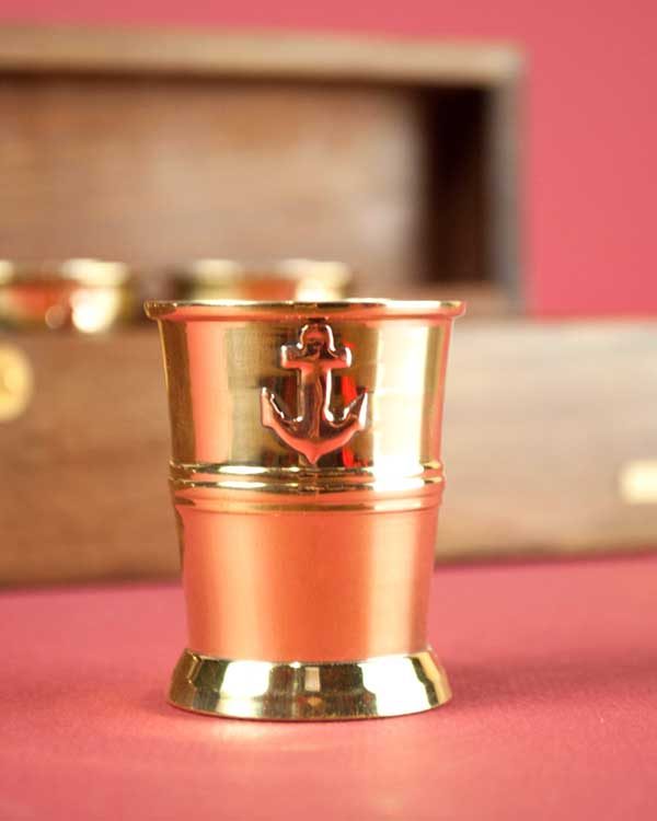 Brass nautical shot cups