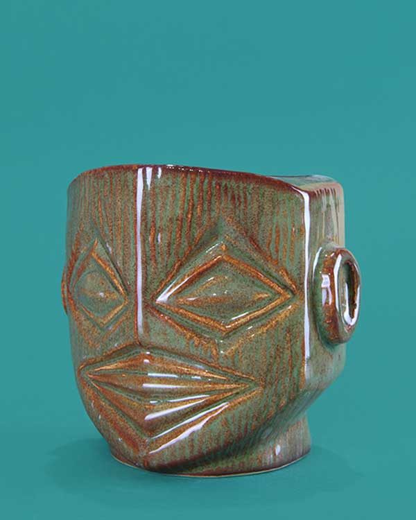 Ceramic cheeky tiki mug brown