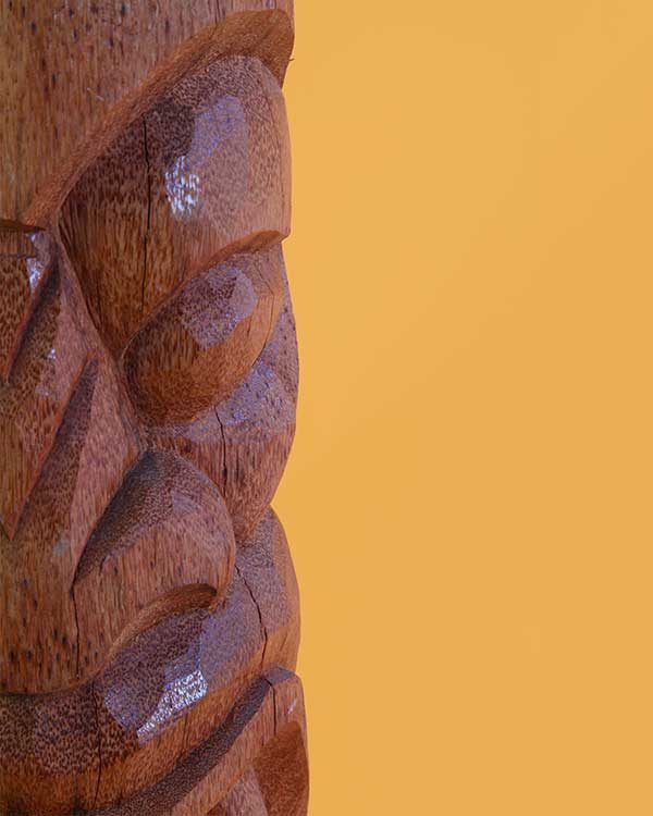 Hand Carved Wooden Florida Tiki Detail