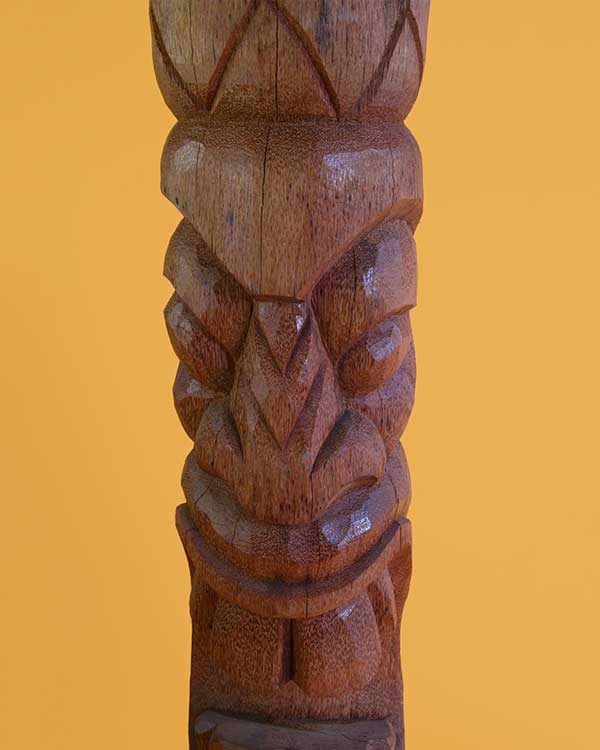 Hand Carved Wooden Florida Tiki Detail