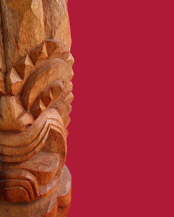 Hand Carved Wooden Kanaloa Tiki Detail
