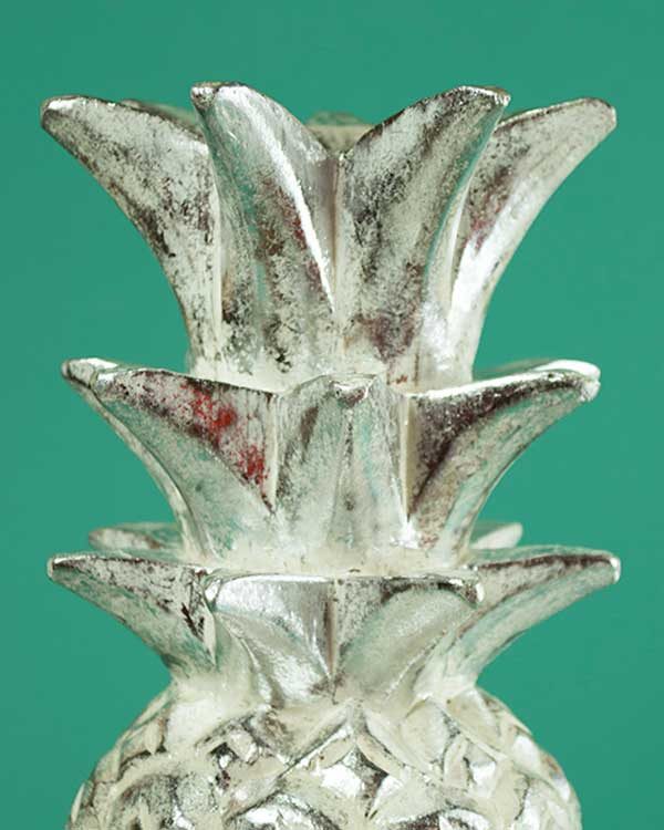 Silver Wooden Carved Pineapple