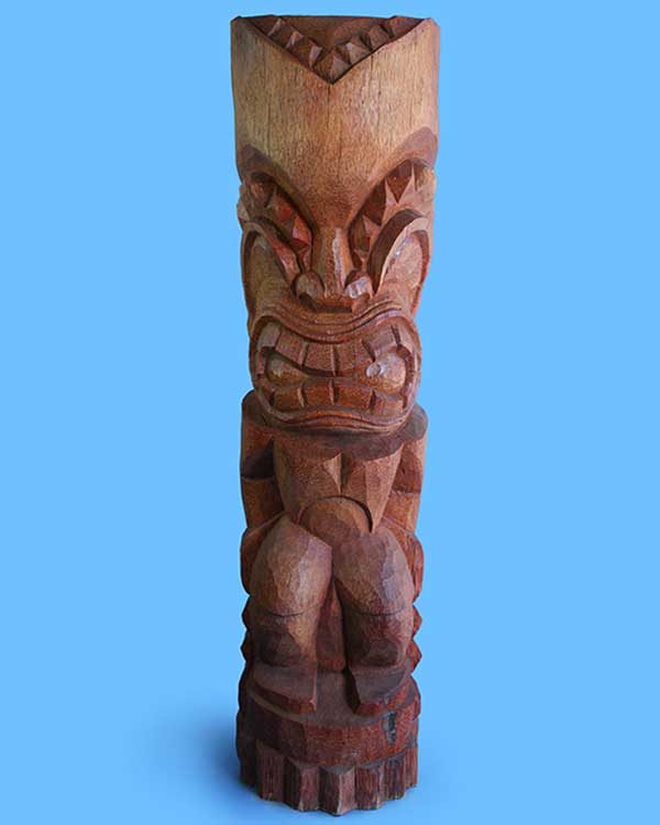 Hand Carved Wooden Ku Tiki Front