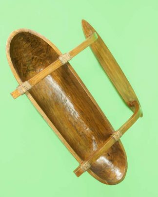Decorative Carved Wooden Canoe Cocktail Vessel