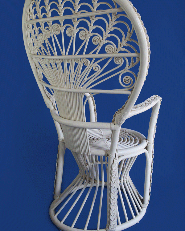 Hand Woven Rattan Peacock Chair Back