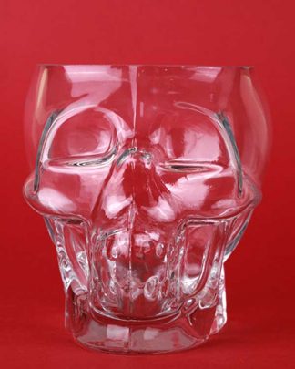 Glass tiki skull drinking cup