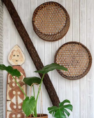 Large Weave Cylindrical Rattan Basket STYLED WEB 1