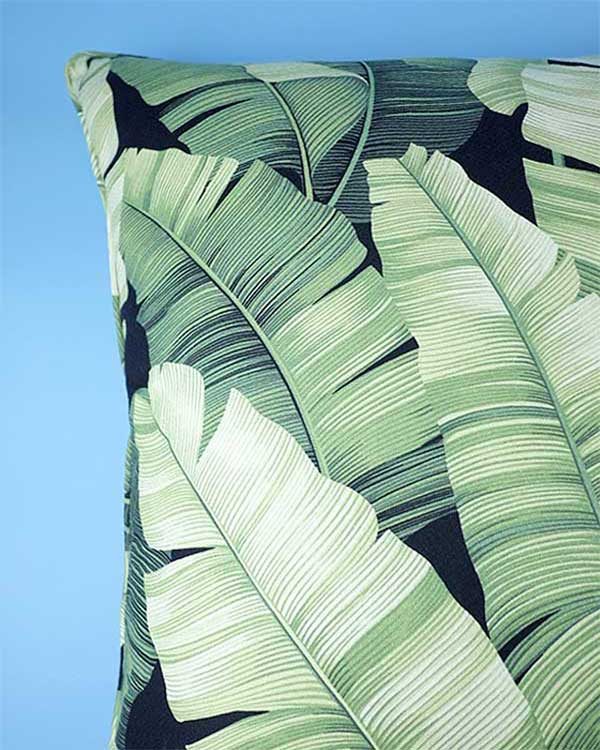 Tropical print banana leaf cushion