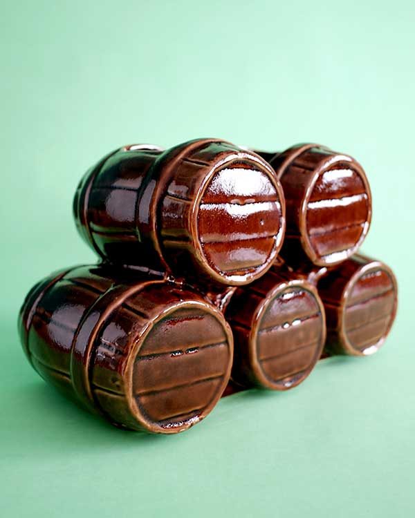Ceramic Tiki mug sharer barrel stack