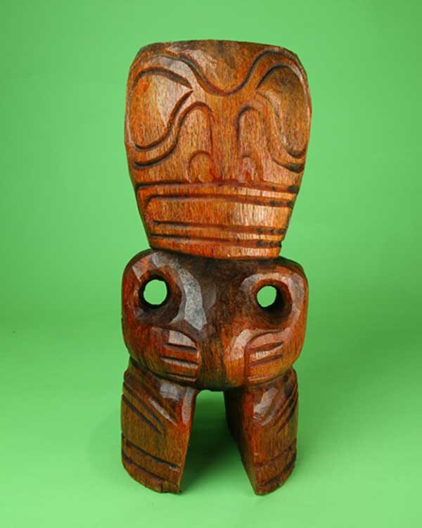 Hand carved wooden Tiki in Marquesan design