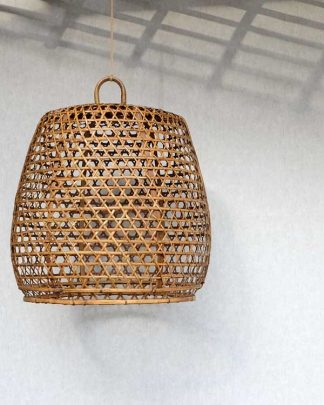 EXTRA LARGE WEAVE DOMED RATTAN BASKET STYLED