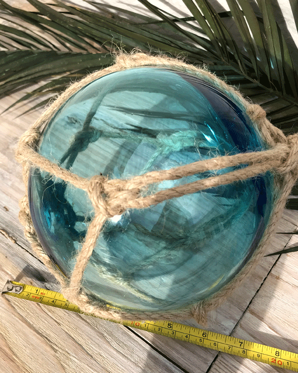 Tiki Glass Fish Float Turquoise Size