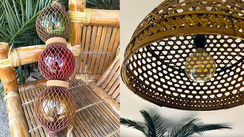 NEW IN RATTAN LIGHT AND FISH FLOAT