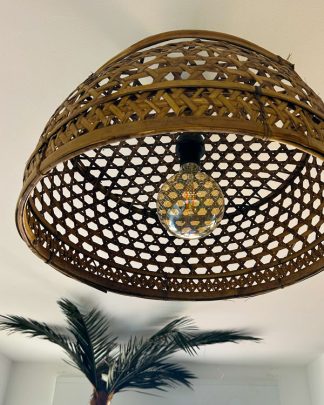 TROPICAL RATTAN BASKET LIGHT HANGING WEB
