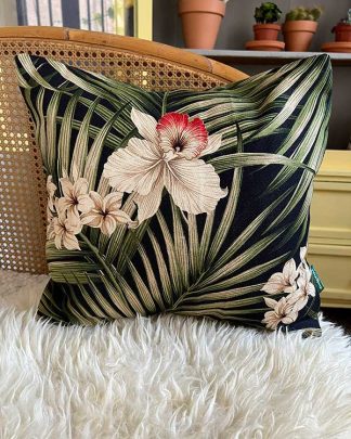 FERN PRINT TROPICAL CUSHION COVER FRONT WEB