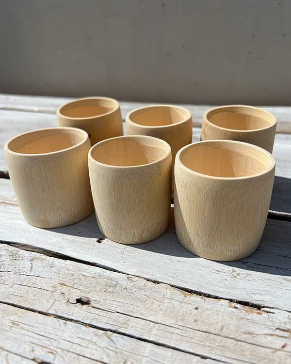 BAMBOO SHOT CUPS SET OF SIX