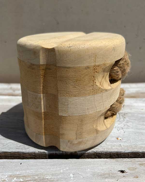 DECORATIVE WOODEN NAUTICAL PULLY BLOCK