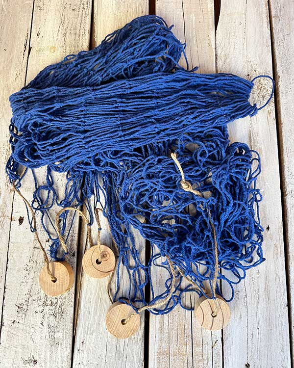 BLUE FISH NET WITH CORK FLOAT DETAIL FULL NET
