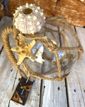 DECORATIVE GLASS FISH FLOAT WITH SEA CREATURES STYLED WEB