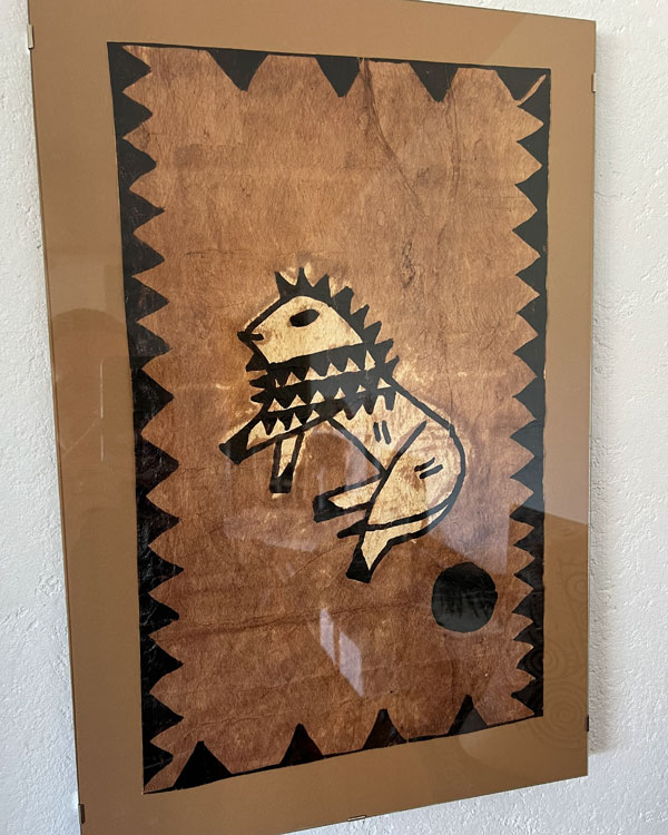 FRAMED TAPA CLOTH PIECE CLOSE UP